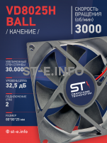 Вентилятор  VD8025H Ball (качения) 12V - st-e.info - Ноябрьск