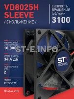 Вентилятор VD8025H sleeve (скольжение) 24V - st-e.info - Ноябрьск