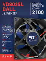 Вентилятор  VD8025L Ball (качения) 12V - st-e.info - Ноябрьск